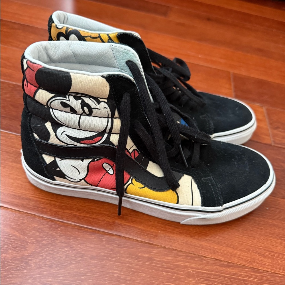 Vans “Disney’s Fab Five” Black and Cartoon High-Top Sneakers